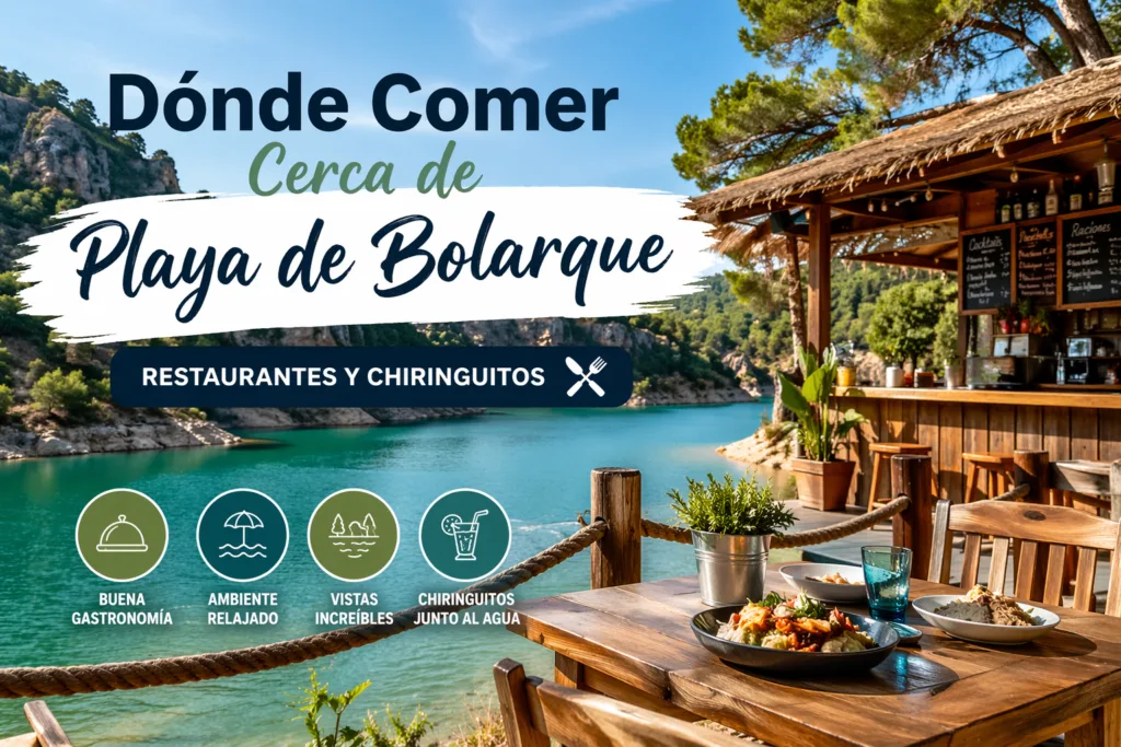Descubre dónde comer cerca de Playa de Bolarque, con opciones de restaurantes y chiringuitos para disfrutar del día.